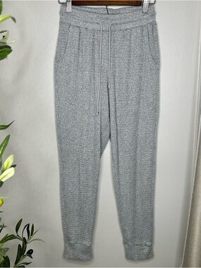 SO Lounge Life Sweatpants Joggers Cozy Knit Drawstring Heather Gray Small